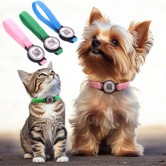 Personalized Cat & Small Dog Collar with QR ID Tag – Adjustable Breakaway Nylon Necklace for Kittens & Puppies Identity Safety Collar