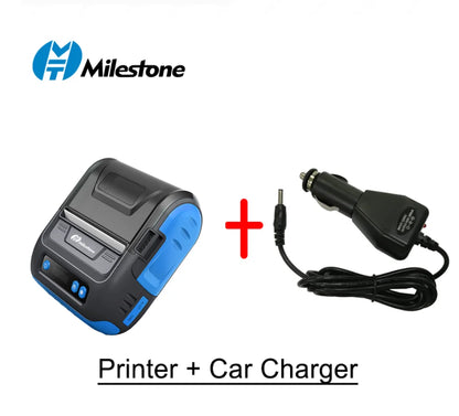 Milestone 80mm Portable Thermal Label Printer – Bluetooth Pocket Receipt Printer, 2-in-1 Mini Printer for Android & iOS Mobile Use