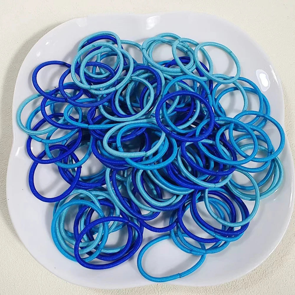 [100 Pack] Baby Rubber Bands - High Elastic, Seamless Thumb Rings for Toddlers, Gentle on Hair Scrunchies Set