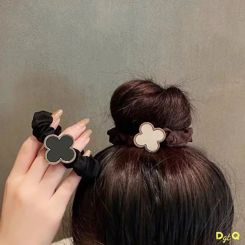 Cute French Ponytail Hair Rings - Warm Color Elastic Hair Ties for Stylish Hairstyles