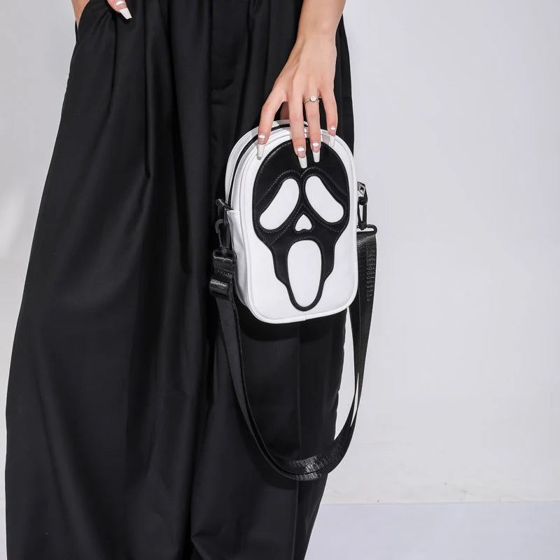 Halloween Ghost Crossbody Bag — Skull Shoulder Bag for Women & Girls, Y2K Punk Hiphop Skeleton Handbag