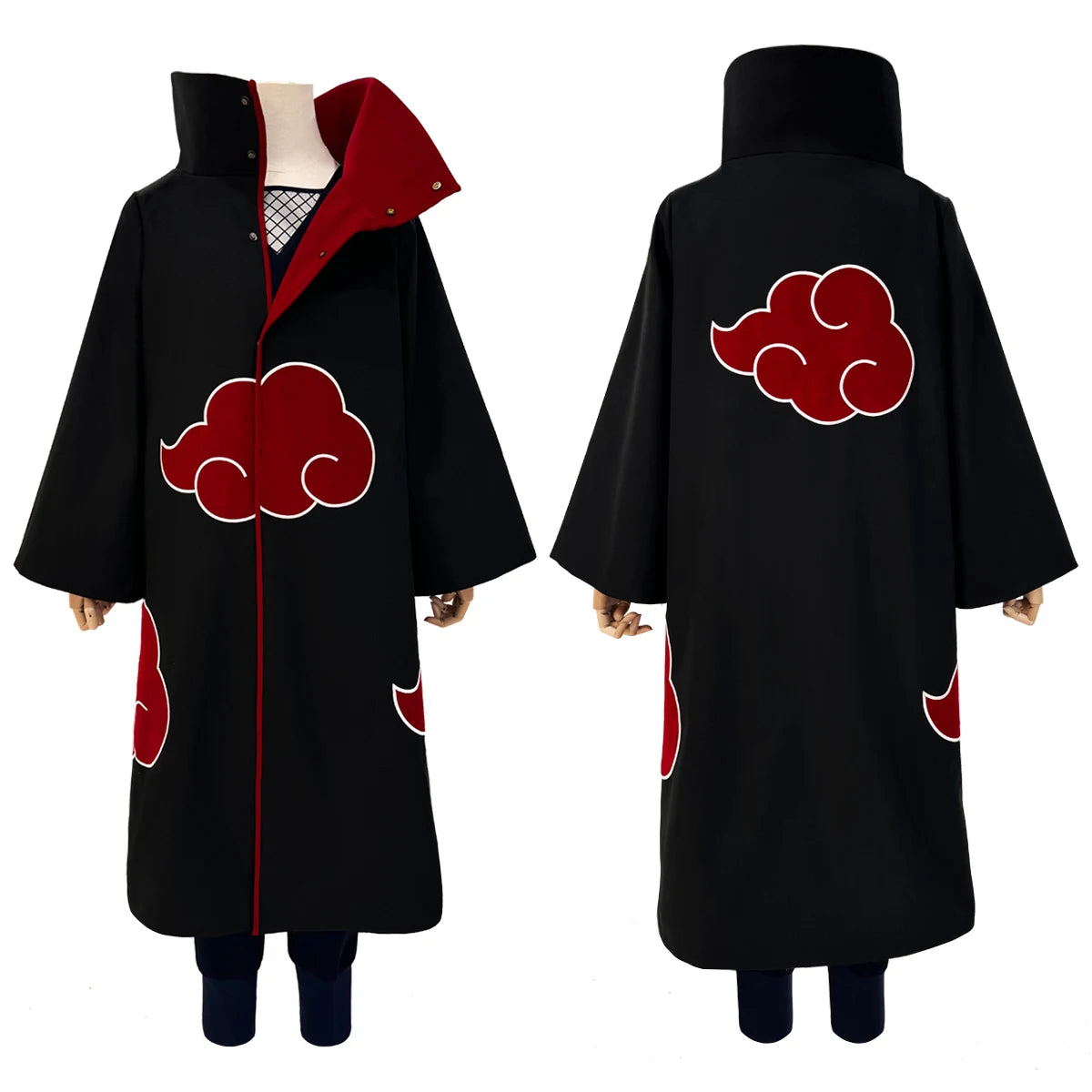 HOLOUN Anime Uchiha Itachi & Sasuke Cosplay Cloak – Embroidered Hawk Team Akatsuki Costume for Christmas