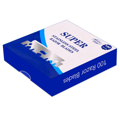 100pcs Stainless Steel Safety Razor Blades — Replacement Shaving Blades for Men’s Razors & Barber Tools