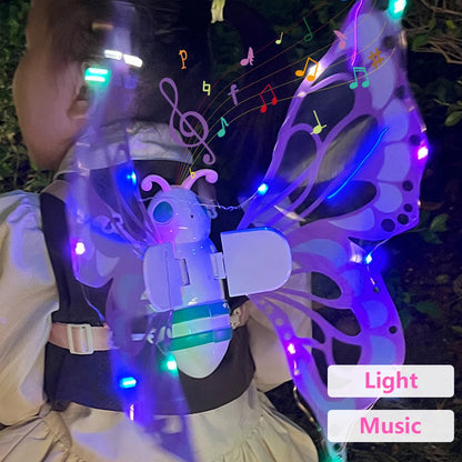 Electric Butterfly Fairy Wings with Lights — Moving Elf Angel Wings for Kids Cosplay & Dress Up