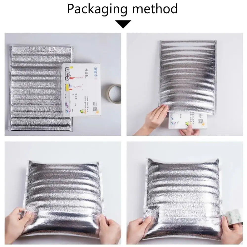 Aluminum Foil Cooler Bag – Insulated Folding Thermal Picnic Bag, Portable Food and Drink Delivery Carrier