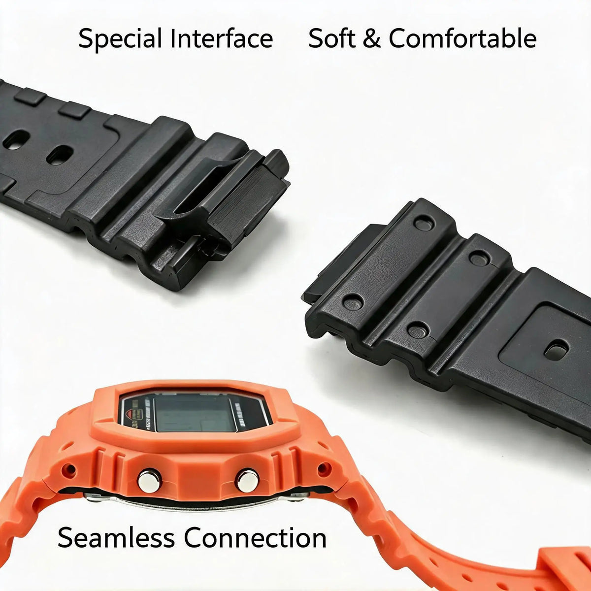 Case and Resin Rubber Strap Set for Casio G-Shock DW-5600, GW-M5610 & GW-B5600 - Unisex Replacement Watch Accessories
