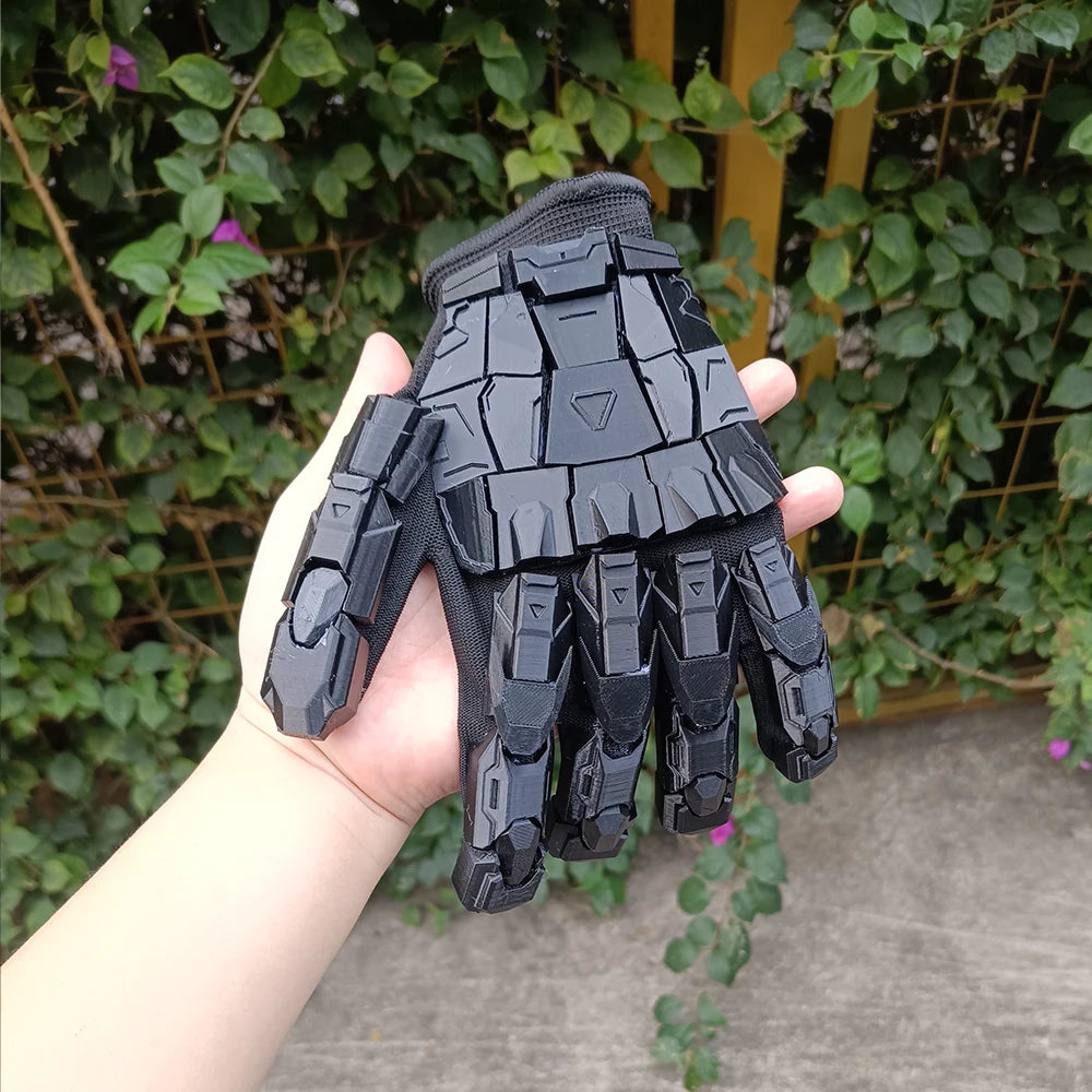 3D Printed Gothic Mechanical Gloves - Handmade Punk Techwear Cosplay Hand Armor