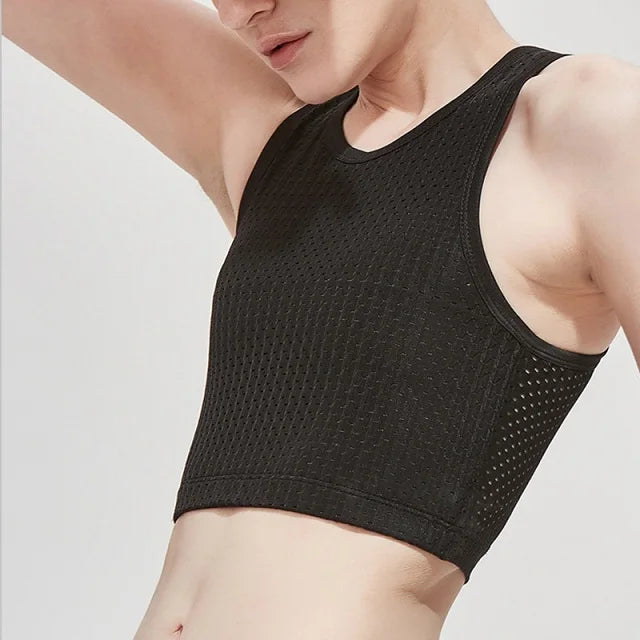 Hollow Out Breathable Chest Binder – Women’s Lesbian FTM Corset Vest, Summer Thin Tank Top Shaper Bustier