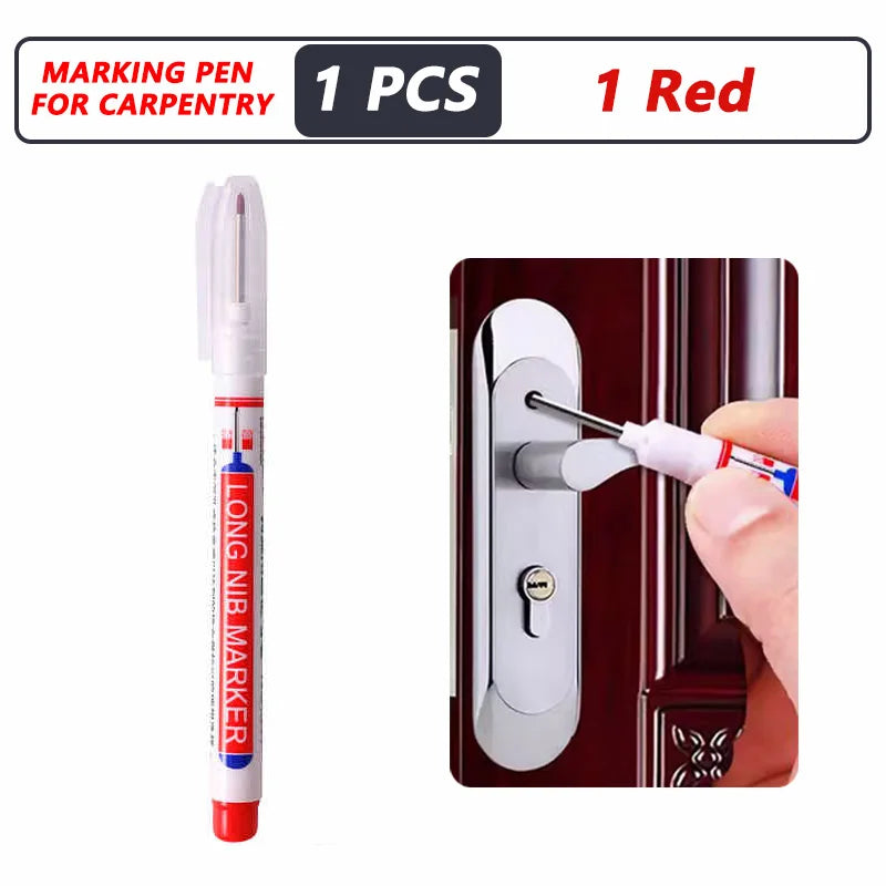 20mm Deep Hole Marker Pen Tips - Long Nib Waterproof Markers for Metal, Woodworking & Bathroom Decoration