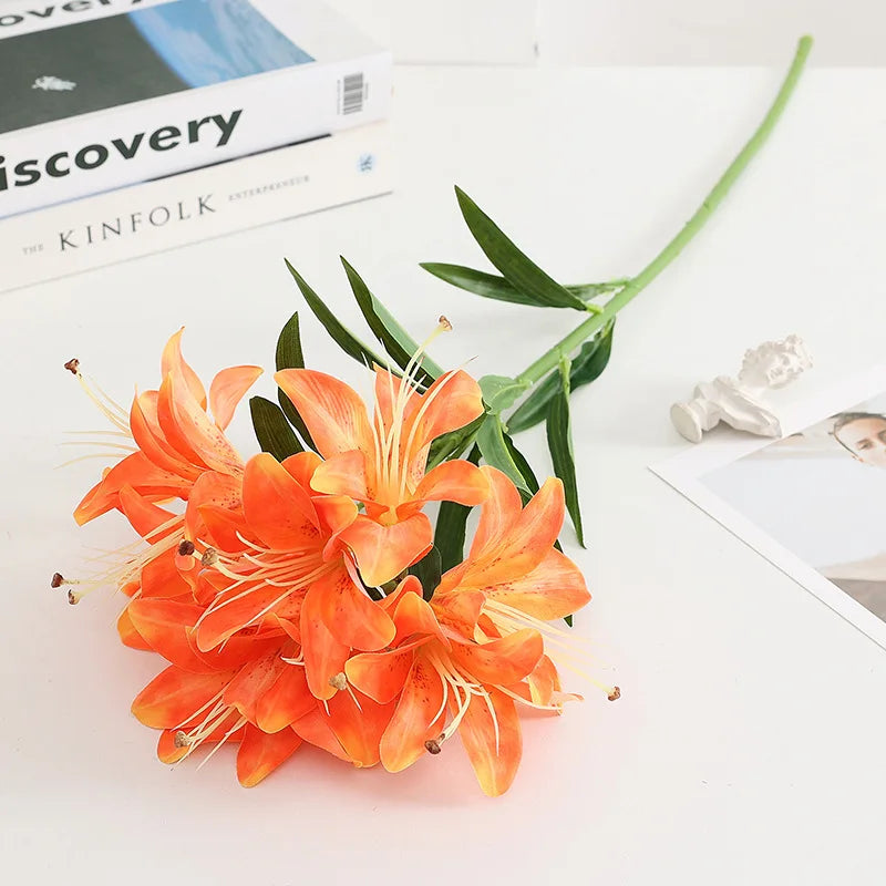 Artificial Silk Lily Bouquet – Creative Fake Flower Arrangement for Living Room, Sweetheart Decoration for Friends