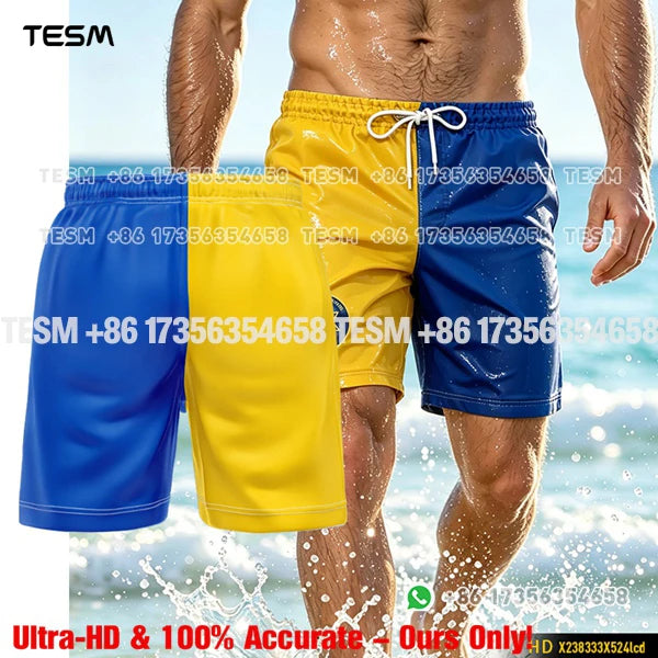 Men’s Lion Print Beach Shorts - Casual Summer Vacation & Sports Running Shorts