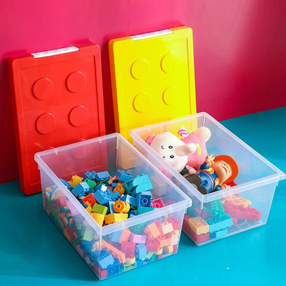 Stackable Kids Building Block Storage Box – Toy Organizer & Container for Books, Stationery, Snacks & Sundries