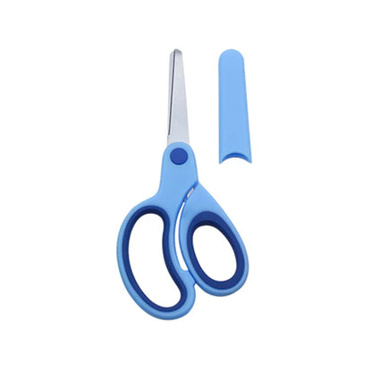 Kids Safety Scissors — Left-Handed Student Scissors with Sleeve for DIY, Paper Cutting & Stationery
