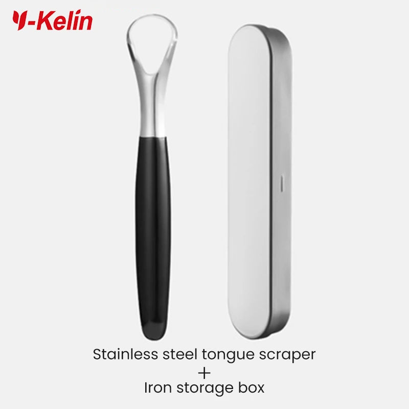 Y-Kelin Stainless Steel Tongue Scraper – Oral Cleaner Brush for Fresh Breath and Hygiene Care