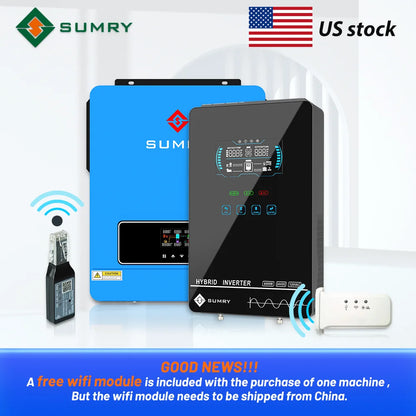 Sumry 3.6/4kW Hybrid Solar Inverter 24V – Pure Sine Wave, 110/120V, WiFi, Short Circuit Protection