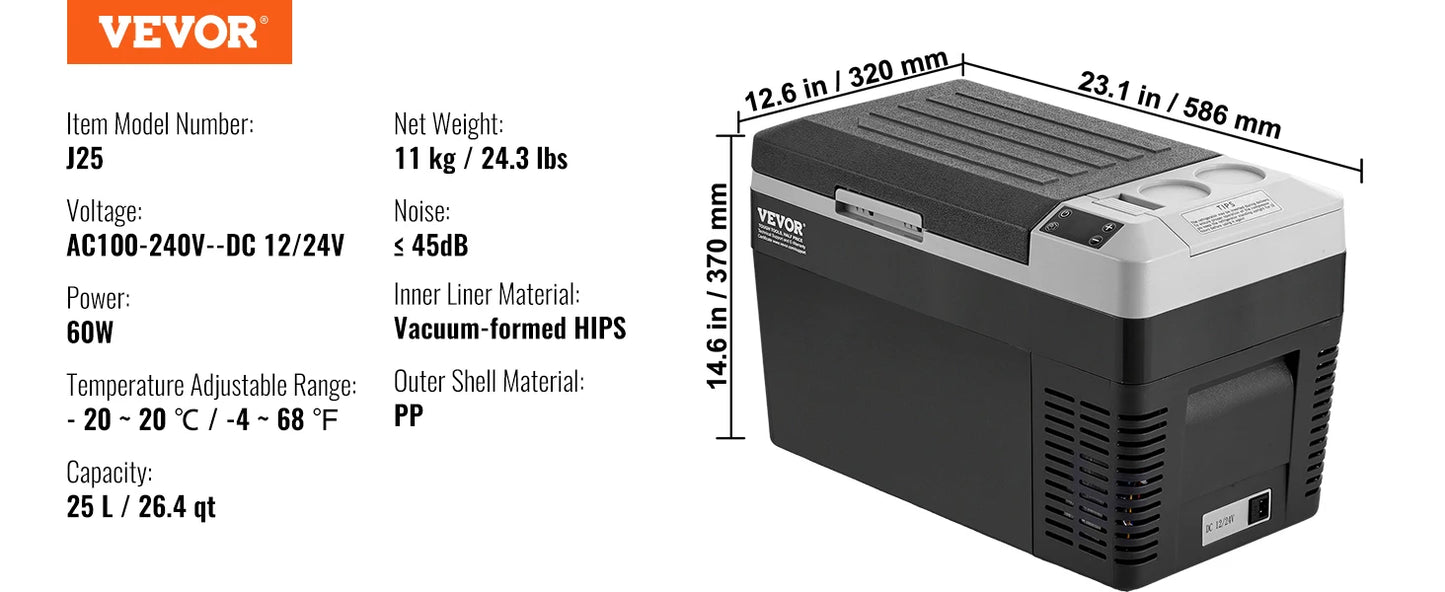 SucceBuy Portable Car Refrigerator — 8L–75L Single & Dual Zone Fridge with Bluetooth Temperature Control for Camping & RV