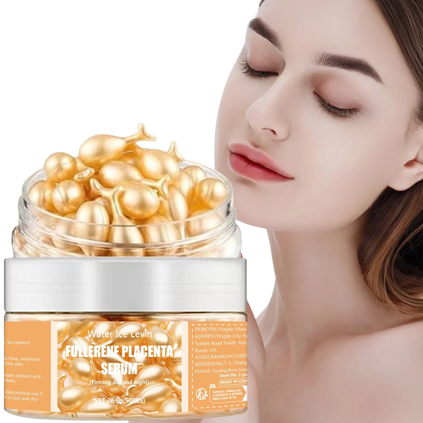 50pcs Collagen Face Care Capsules — Hyaluronic Acid Serum for Acne, Wrinkle Removal, Firming & Whitening Skin Care