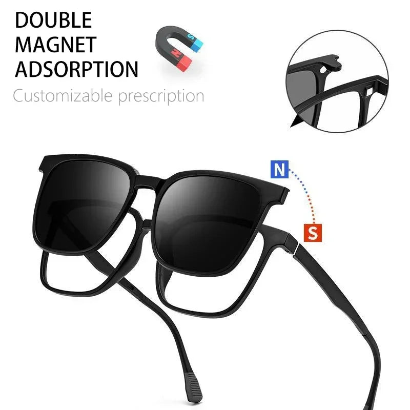 VICKY Magnetic Clip-On Myopia Glasses – Polarized Prescription Reading Sunglasses for Men & Women TJ2190