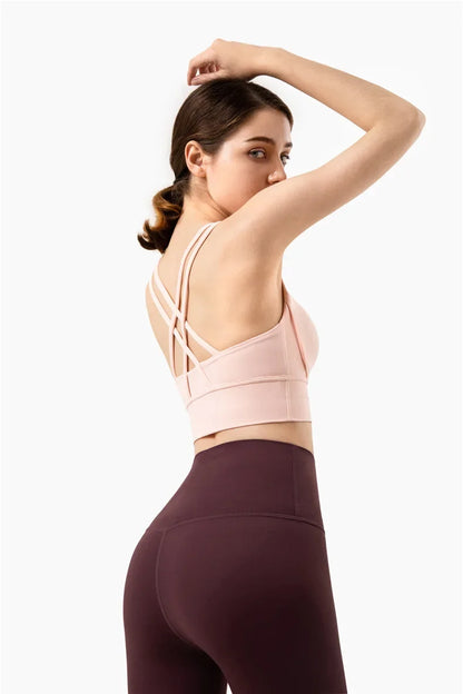 Women’s Summer Crossback Sports Bra — Breathable Fitness & Yoga Tank Top | Gym Crop Top