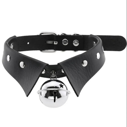Harajuku Gothic Spike Rivet Star Choker Necklace – Black Bowknot PU Lace Leather Y2K Hip Hop Rock Jewelry for Girls