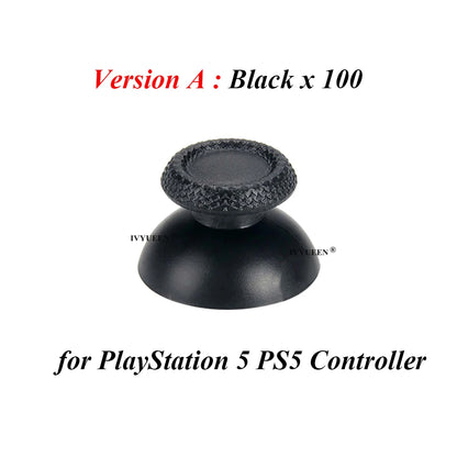 IVYUEEN 100PCS Black Analog Stick Caps – Thumb Grip Covers for PS5, PS4, PS3 & Xbox Controllers