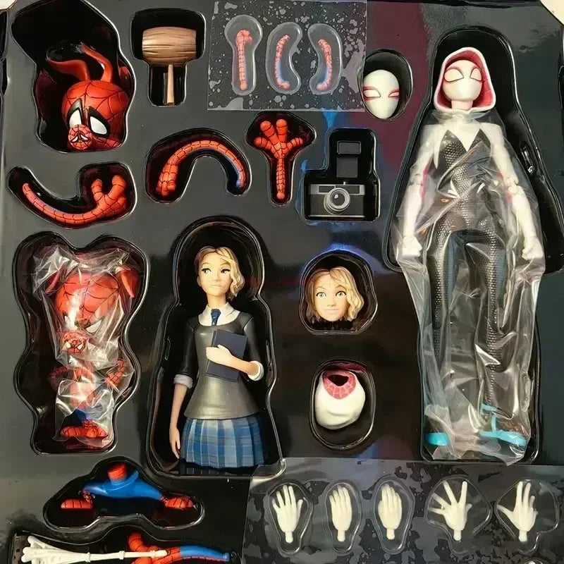 2024 Spider-Man & Gwen Action Figures — Spider-Verse Collection with Miles Morales Sentinel | Anime Toys Christmas Gift