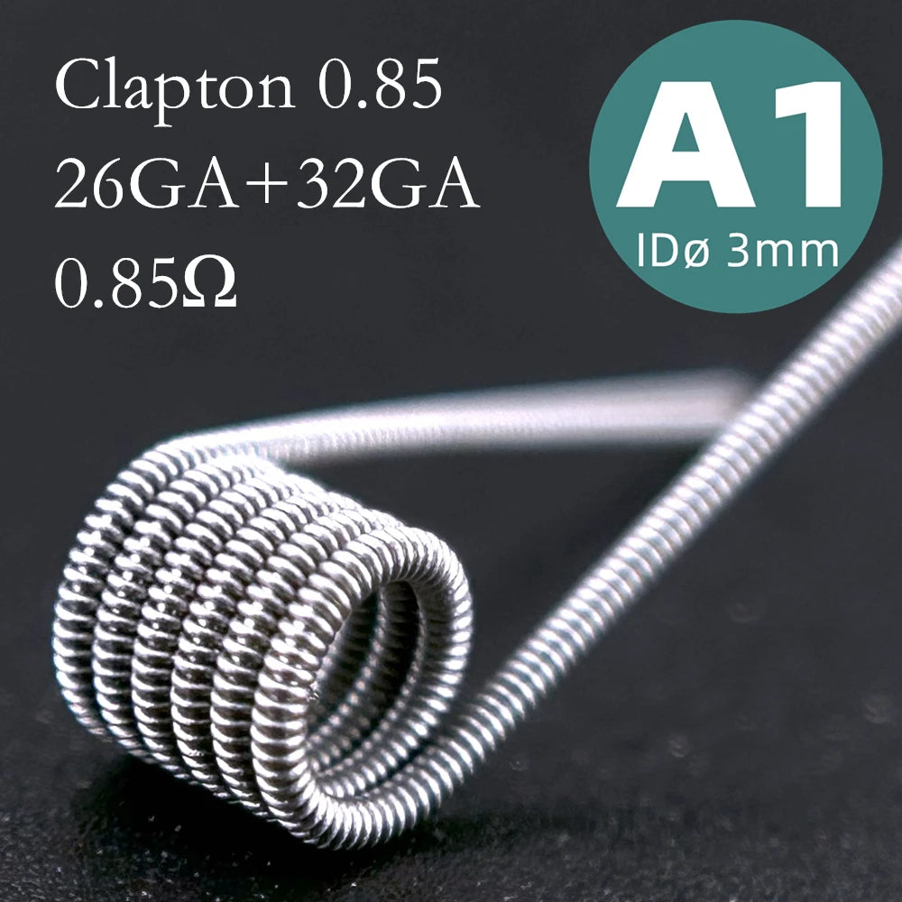 21-Pack PreMade 3mm Resistance Wire Coils — Jaw Clips, Springs, A1/SS316L/Ni80 for Vaping Builds