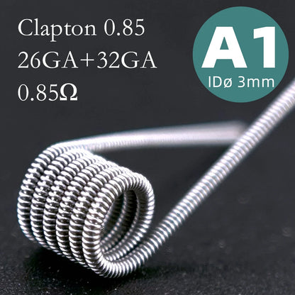 21-Pack PreMade 3mm Resistance Wire Coils — Jaw Clips, Springs, A1/SS316L/Ni80 for Vaping Builds