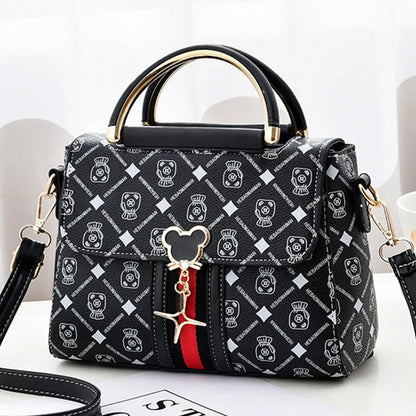 Luxury Women Shoulder Bag - Leather Printed Monogram Tote Handbag with Crossbody Style