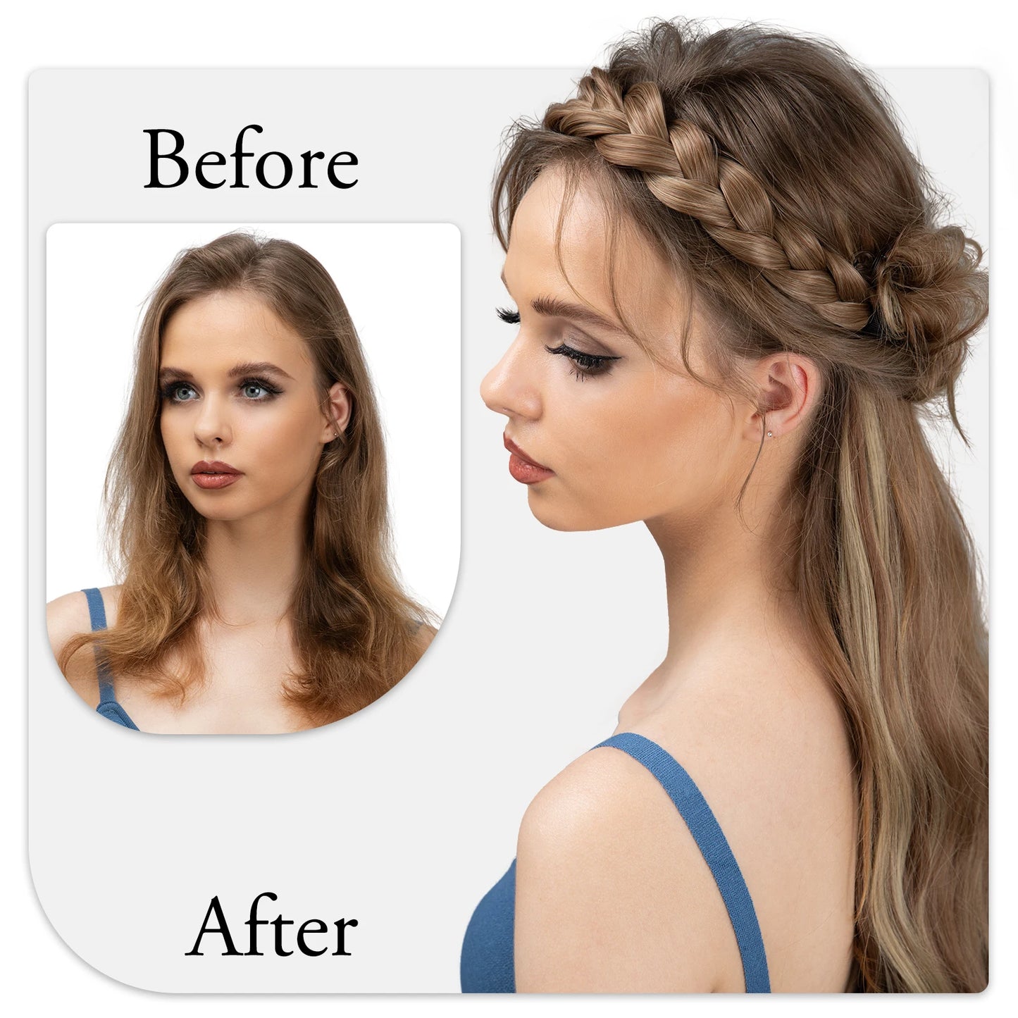 Bohemian Style Synthetic Fishtail Braided Headband with Adjustable Belt - SARLA Women's Hairpiece for Stylish Hairstyles