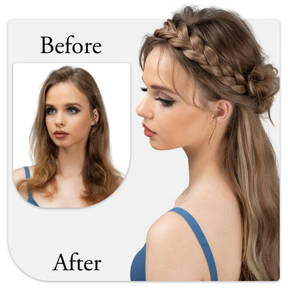 Bohemian Style Synthetic Fishtail Braided Headband with Adjustable Belt - SARLA Women's Hairpiece for Stylish Hairstyles