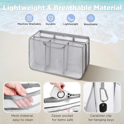 Beach Tote Organizer Insert – Lightweight Mesh Divider for XL Bogg Bags, Sandproof Multi-Compartment Storage Accessory