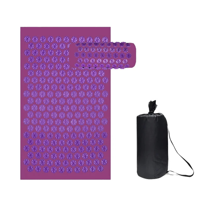 Acupressure Yoga Mat Set - Spiked Massage Cushion & Pillow for Relaxation, Foot Therapy, Fitness & Pilates