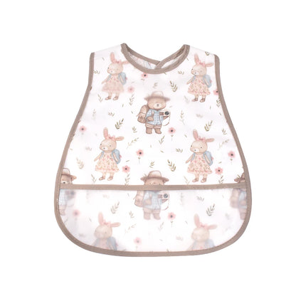 Adjustable Baby Bibs - Waterproof EVA Cotton Cartoon Feeding Bibs with Burp Cloth for Boys & Girls