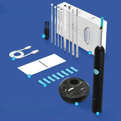 Visual Ear Wax Cleaner with Camera – Safe Earwax Removal Endoscope 5M HD Ear Cleaning Tool with LED Ear Care Inspection Device