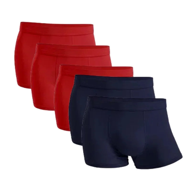 5-Pack Bamboo Men’s Boxers Underwear Plus Size XL–6XL, Breathable Gym Shorts Style Soft Black Underpants Gift Set