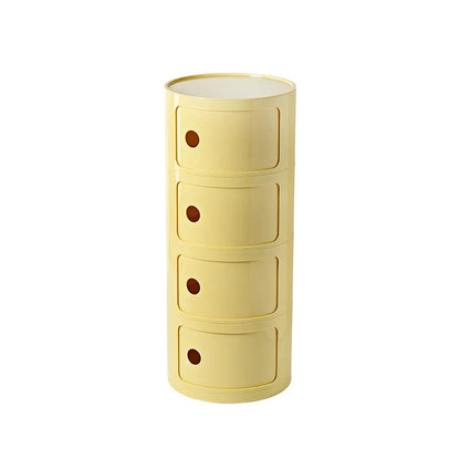 Nordic Minimalist White Bedside Table – Modern Round Plastic Side Cabinet, Small Creative Storage Unit