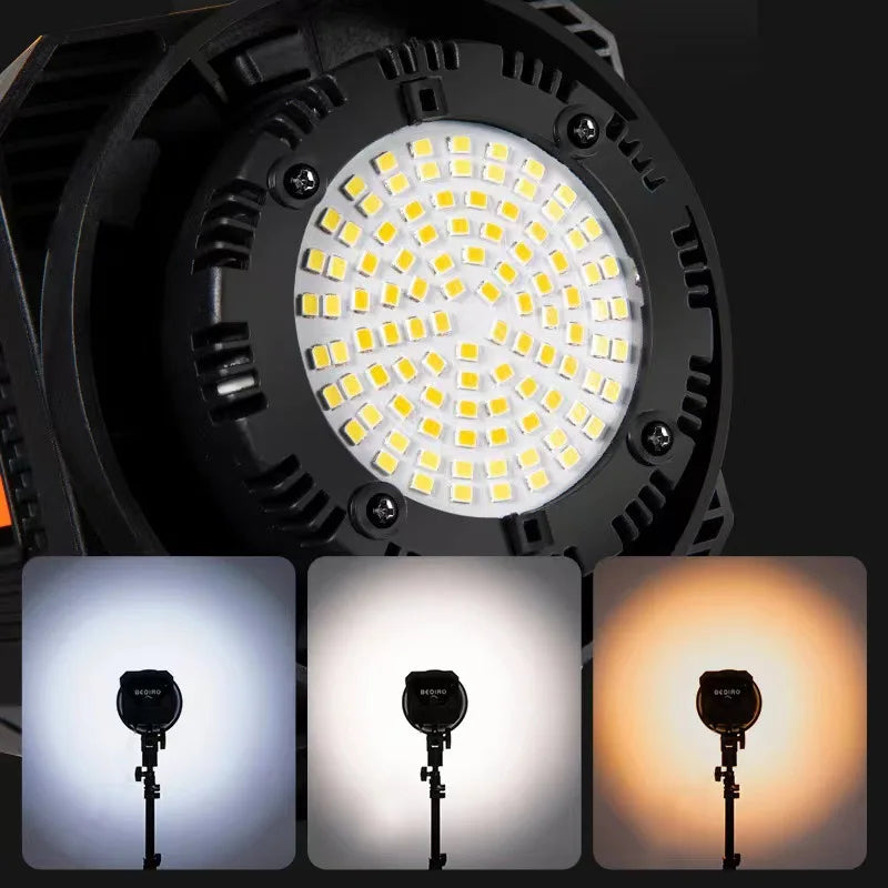 150W LED Video Light - Daylight-Balanced Photography & Live Streaming Lamp with Remote Control and 3-Color Lighting