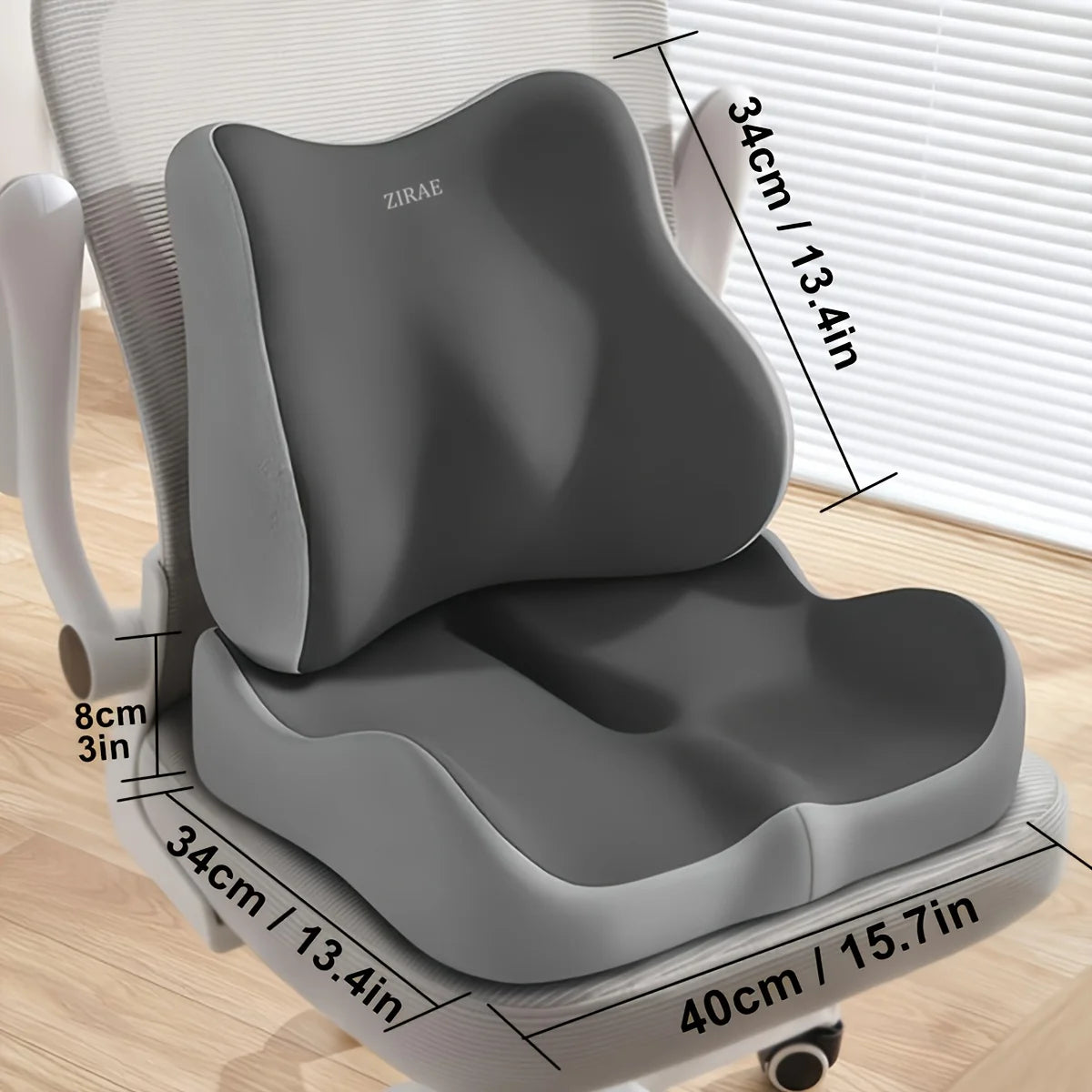 Memory Foam Seat Cushion - Lumbar Support Pad for Car, Office Chair & Desk Use
