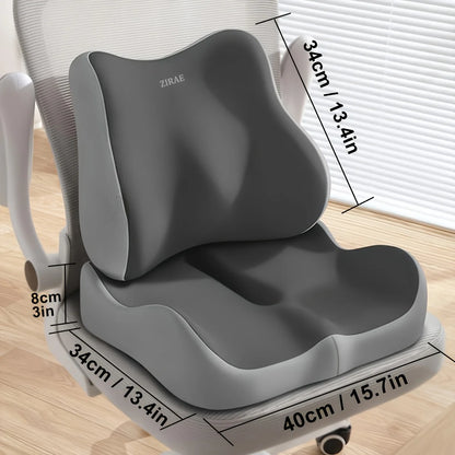 Memory Foam Seat Cushion - Lumbar Support Pad for Car, Office Chair & Desk Use