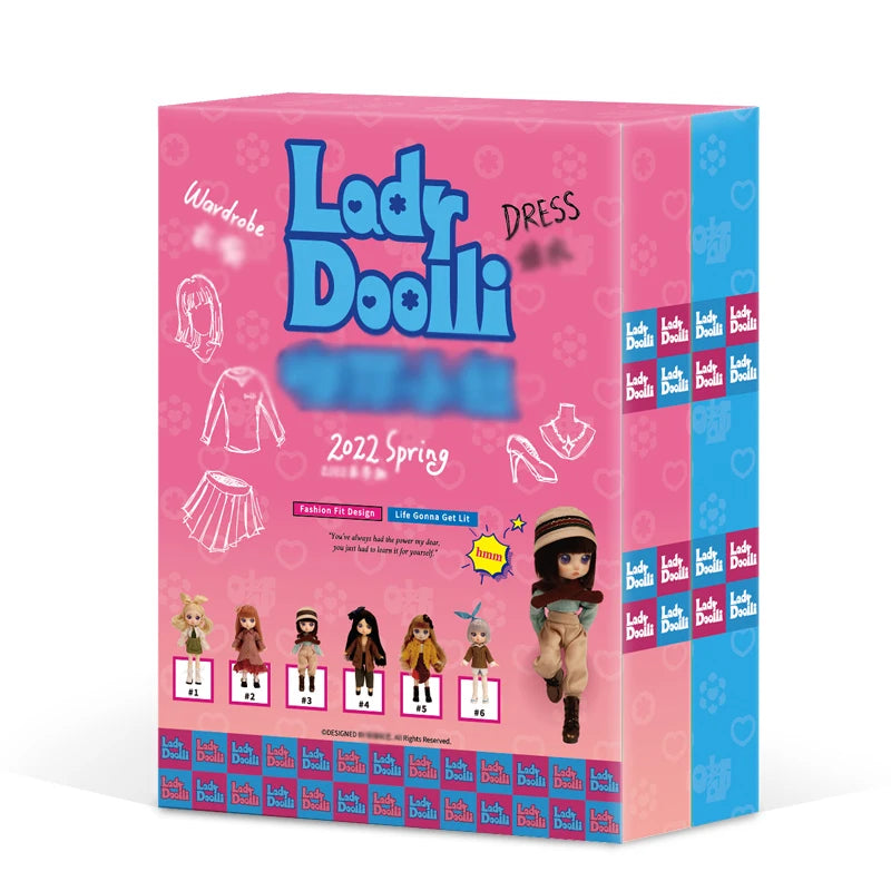 Lady Doolli 1/12 BJD Dolls Blind Box – 15cm Ob11 Mystery Anime Figure Toy, Kawaii Designer Gift
