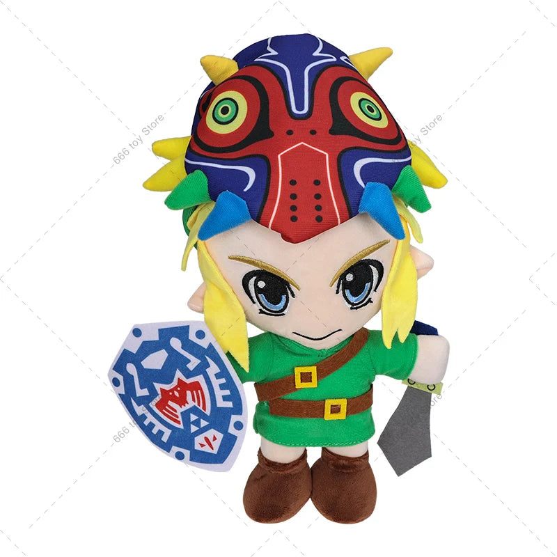 The Legend of Zelda Plush Toy – Link with Mask Soft Stuffed Cartoon Doll for Kids, Perfect Gift