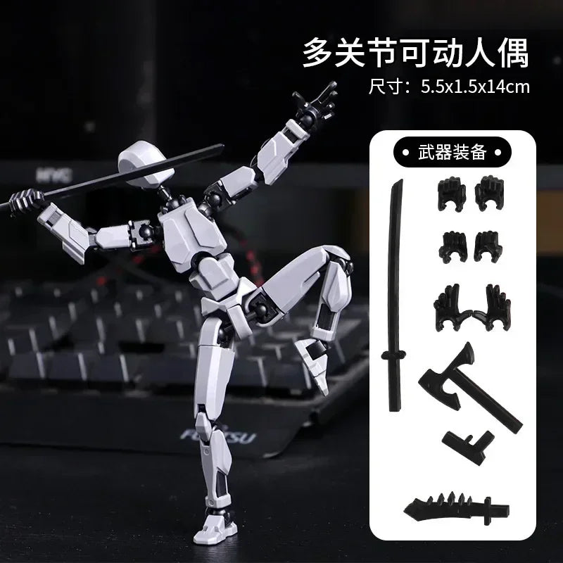 DIY Luminous T13 Multi-Joint Shapeshift Robot & Dog – 3D Printed Movable Mannequin Action Figures for Kids & Gifts