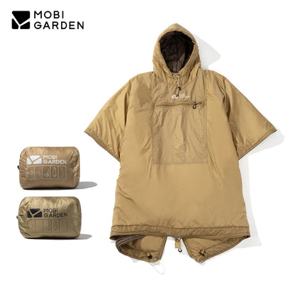 MOBI GARDEN Camping Cape Sleeping Bag – Lightweight Portable Cold Weather Blanket with Thermolite for Outdoor Use