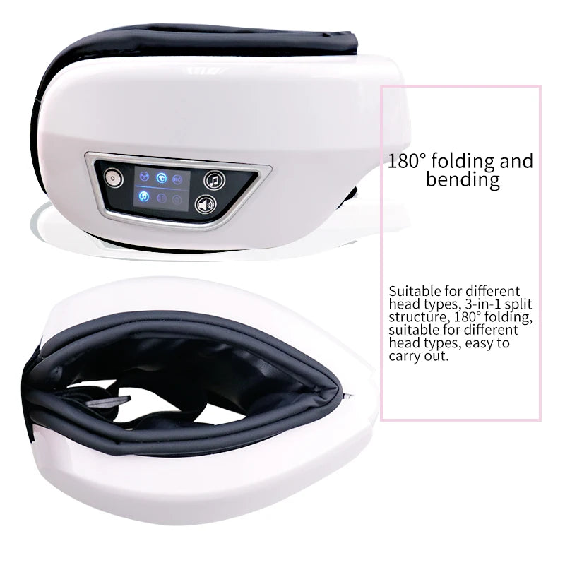 Bluetooth Eye Massager with Heat, Smart Airbag Vibration, and Compress - Relax, Relieve Migraines, and Improve Sleep with Advanced Eye Care