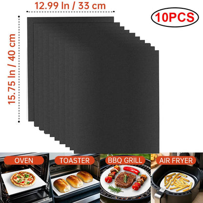 Reusable BBQ Grill & Oven Mat - Non-Stick Heat Resistant Baking Liner for Grilling, Cooking & Oven Protection