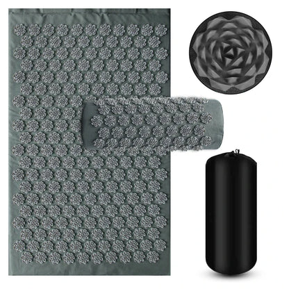 Acupressure Yoga Mat Set - Spiked Massage Cushion & Pillow for Relaxation, Foot Therapy, Fitness & Pilates