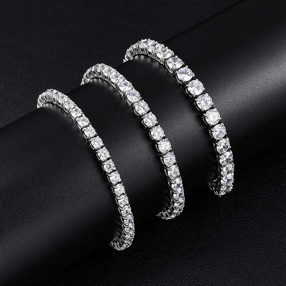 SEMNI Moissanite Diamond Tennis Bracelet – 3mm-6.5mm, GRA Certified, 925 Sterling Silver Luxury Jewelry for Men & Women