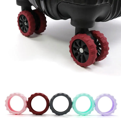 Universal Silicone Luggage Wheel Covers — Travel Suitcase Caster Protector, Noise & Wear Reduction
