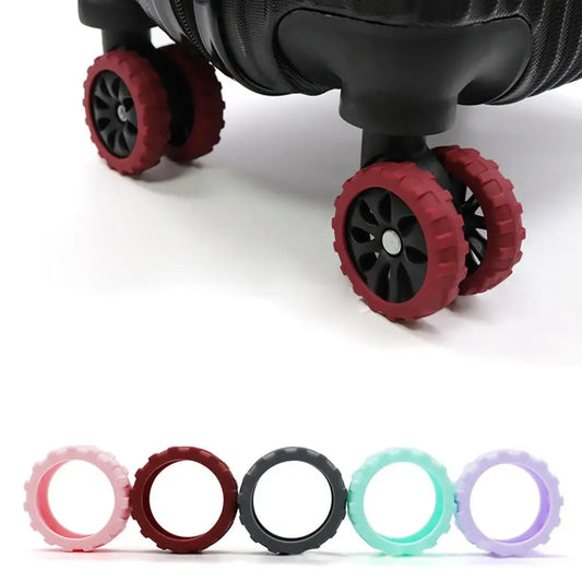 Universal Silicone Luggage Wheel Covers — Travel Suitcase Caster Protector, Noise & Wear Reduction